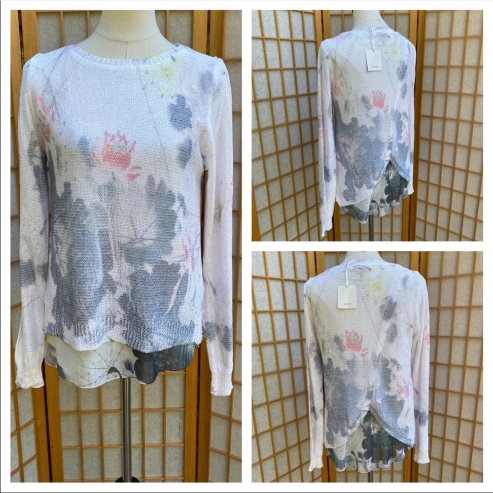 NWT Sioni Floral Knit Top SZ S